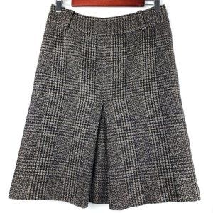 Ann Taylor houndstooth virgin wool A-line skirt